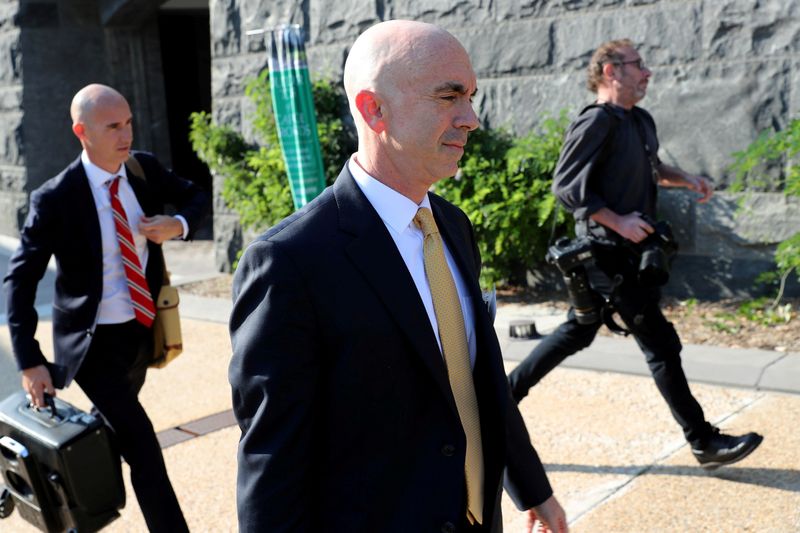 &copy; Reuters. FILE PHOTO: State Department Inspector General Linick departs after briefing House and Senate Intelligence committees at U.S. Capitol in Washington