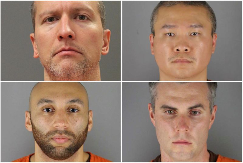 &copy; Reuters. FILE PHOTO: Former Minneapolis police officers pose for booking photographs in Minneapolis