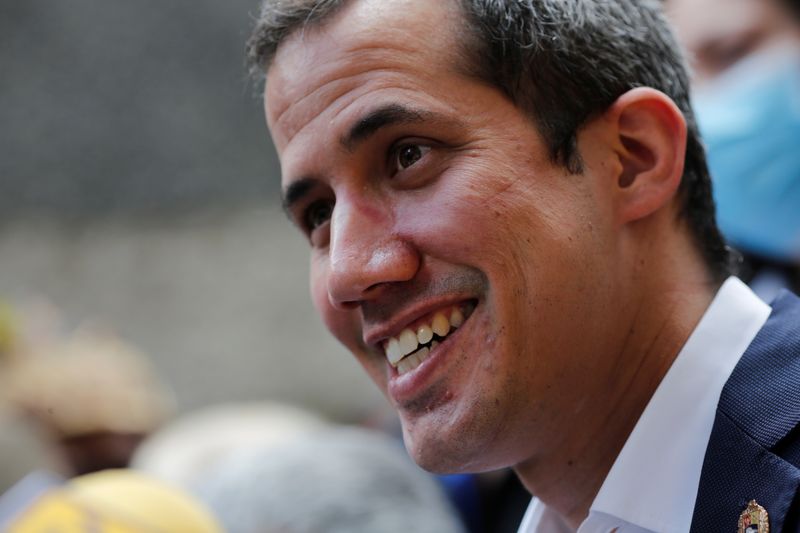 © Reuters. Foto de archivo del líder opositor de Venezuela, Juan Guaido, en una rueda de prensa en Caracas