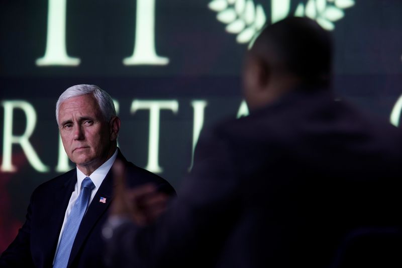 &copy; Reuters. FILE PHOTO: U.S. Vice President Mike Pence attends an event with community and faith leaders at Hope Christian Church in Beltsville