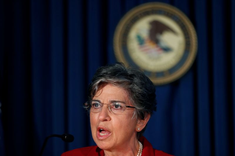 © Reuters. Audrey Strauss, Acting United States Attorney for the Southern District of New York announces charges against Ghislaine Maxwel in New York