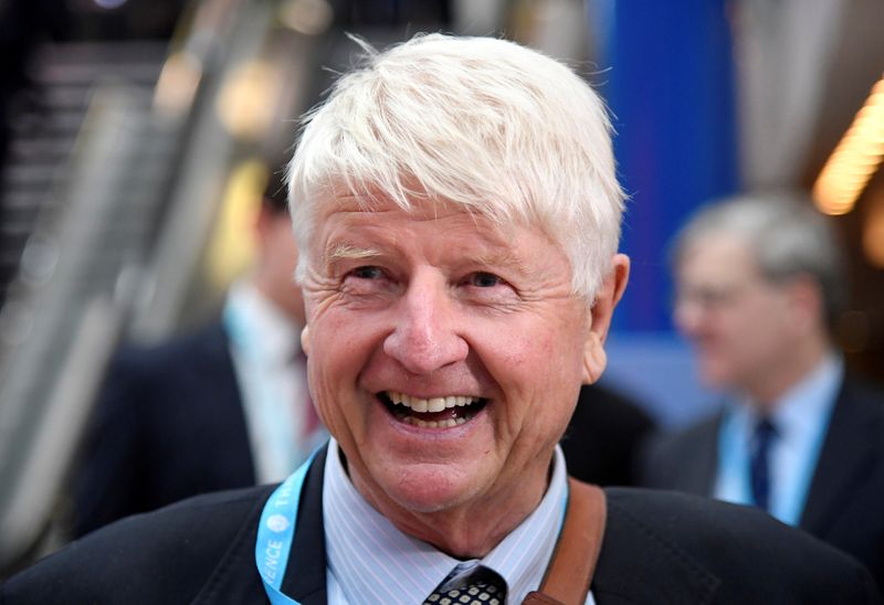 &copy; Reuters. FILE PHOTO: Stanley Johnson, father of Boris Johnson, walks through the venue of the Conservative Party Conference in Birmingham