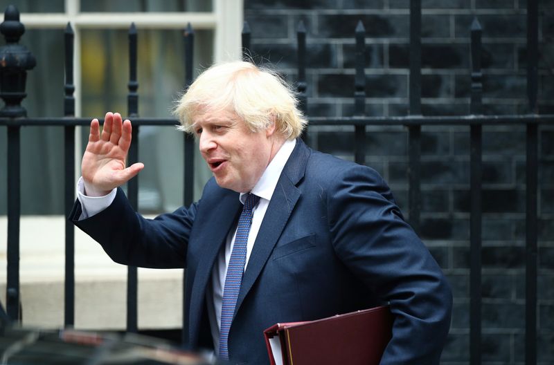 &copy; Reuters. FILE PHOTO:  Britain&apos;s Prime Minister Boris Johnson leaves Downing Street in London