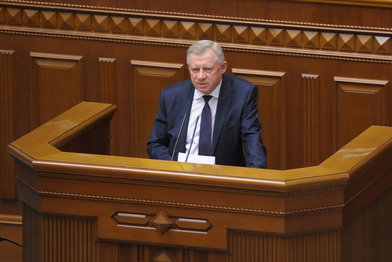 &copy; Reuters. Ukraine&apos;s Central Bank Governor Yakiv Smoliy attends a parliamentary session in Kyiv