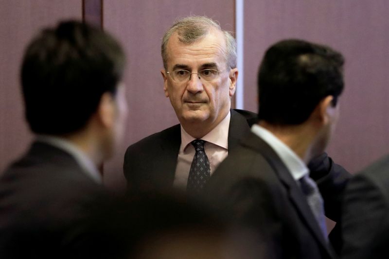 &copy; Reuters. Francois Villeroy de Galhau, attends the Group of 20 (G-20) high-level seminar on financial innovation &quot;Our Future in the Digital Age&quot; on the sidelines of the G-20 finance ministers and central bank governors meeting in Fukuoka