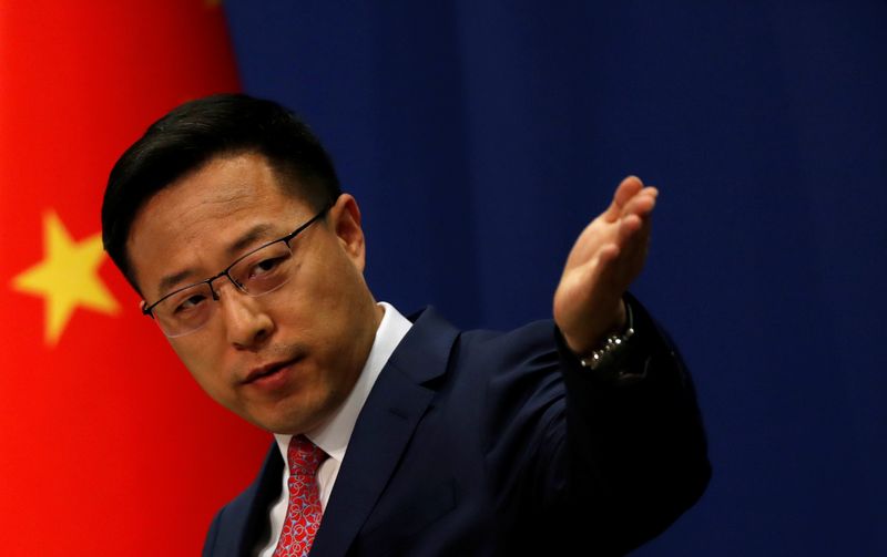 &copy; Reuters. Chinese Foreign Ministry spokesman Zhao Lijian attends a news conference in Beijing