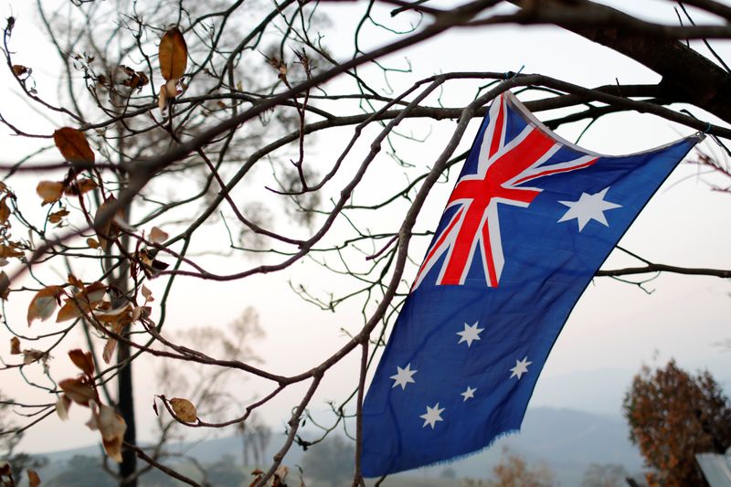 &copy; Reuters. Австралийский флаг в городе Бакан, штат Виктория