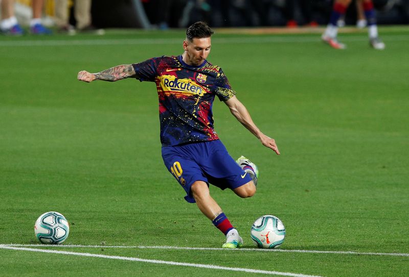 &copy; Reuters. Lionel Messi en el Camp Nou, Barcelona, España - 30 de junio de 2020