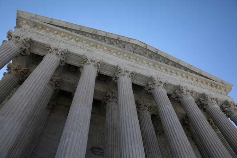 &copy; Reuters. FILE PHOTO: A general view of the U.S. Supreme Court building in Washington