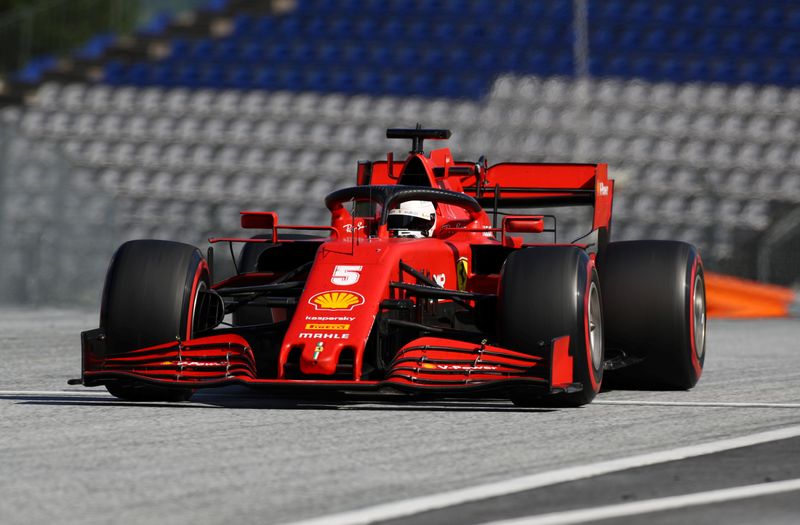 &copy; Reuters. El piloto de la Ferrari Sebastian Vettel durante el Gran Premio de Austria