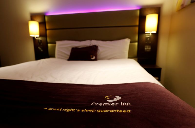 &copy; Reuters. FILE PHOTO: A bed is seen at a Premier Inn hotel in Liverpool