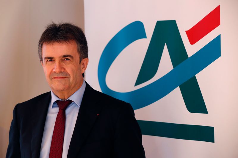 &copy; Reuters. Philippe Brassac, CEO of Credit Agricole S.A., poses prior to a press conference in Paris