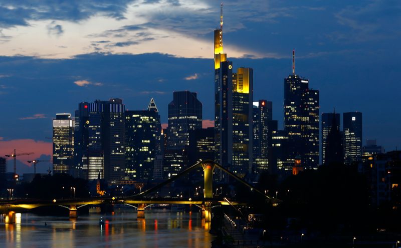 &copy; Reuters. File photo of skyline of the banking district in Frankfurt