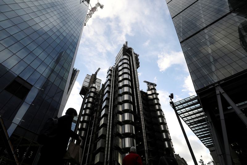 &copy; Reuters. FILE PHOTO: The Lloyd&apos;s of London building is lit by winter sun in the City of London financial district in London