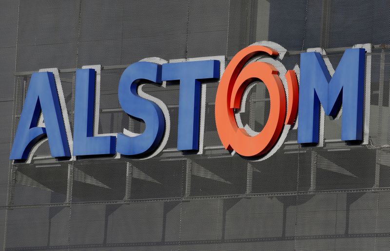 &copy; Reuters. A logo of Alstom is seen at the Alstom&apos;s plant in Semeac near Tarbes