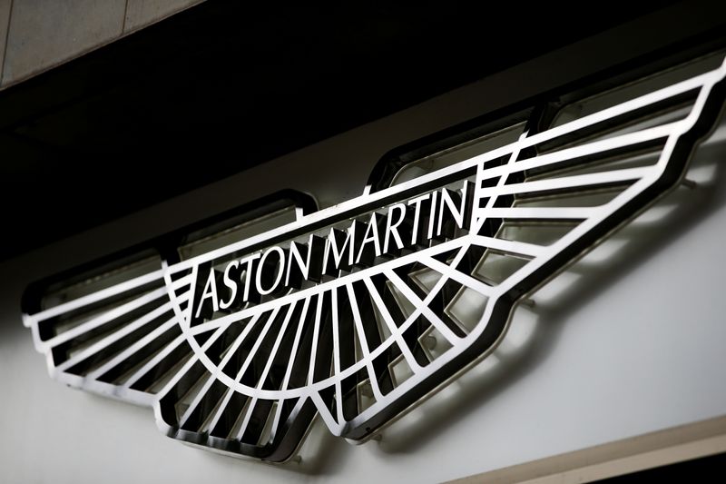 &copy; Reuters. An Aston Martin logo is seen on the outside of a dealership in central London