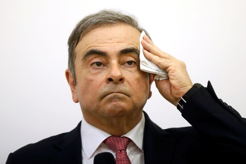 &copy; Reuters. Former Nissan chairman Carlos Ghosn attends a news conference at the Lebanese Press Syndicate in Beirut
