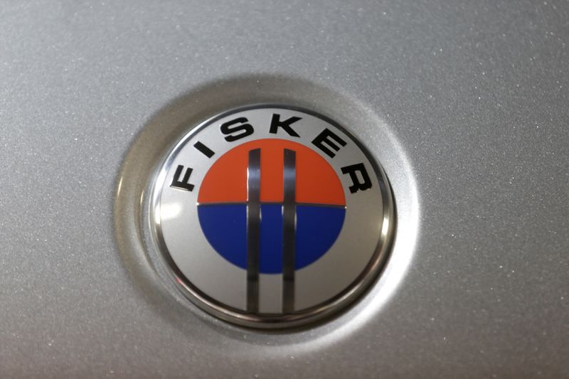 © Reuters. Fisker logo is seen on a Fisker Karma car at the 