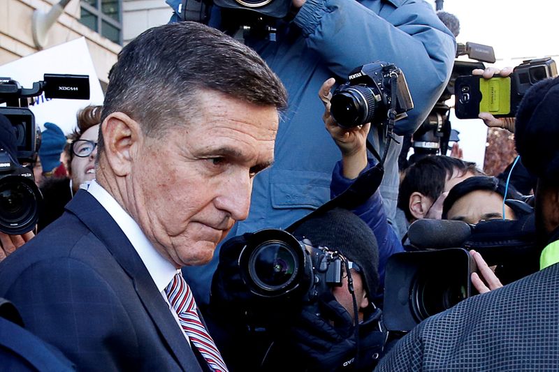 &copy; Reuters. FILE PHOTO: Former U.S. national security adviser Flynn departs after sentencing hearing at U.S. District Court in Washington