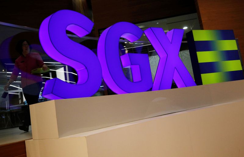 &copy; Reuters. An SGX sign is pictured at Singapore Stock Exchange