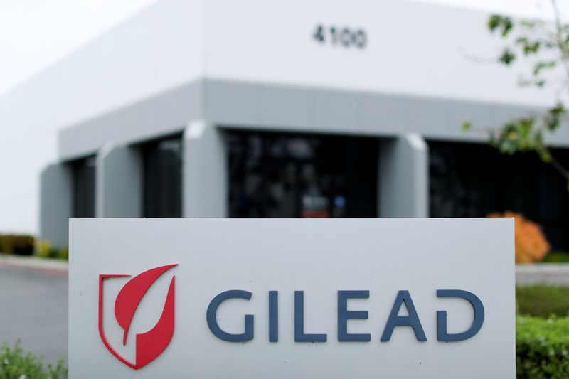 &copy; Reuters. FILE PHOTO: Gilead Sciences Inc pharmaceutical company is seen during the outbreak of the coronavirus disease (COVID-19), in California