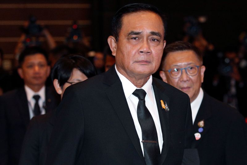 &copy; Reuters. Thailand&apos;s Prime Minister Prayuth Chan-ocha attends the 2019 National Anti-Trafficking in Persons Day at a Convention Center in Bangkok