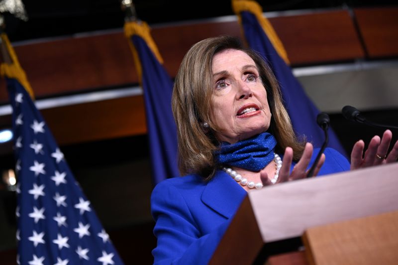 &copy; Reuters. U.S. House Speaker Nancy Pelosi speaks at a news conference in the U.S. Capitol in Washington