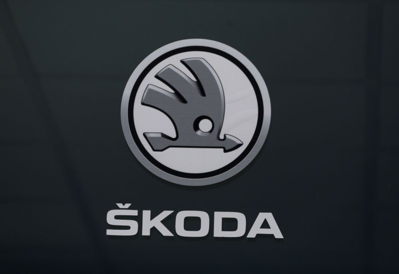&copy; Reuters. The logo of Skoda carmaker is seen at the entrance of a showroom in Nice
