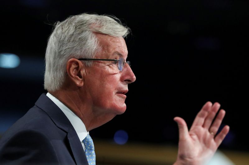 &copy; Reuters. BREXIT: BARNIER DÉÇU DE L&apos;ABSENCE D&apos;AVANCÉES, LONDRES CROIT ENCORE UN ACCORD POSSIBLE