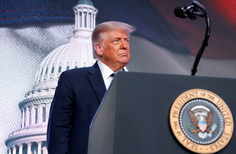 &copy; Reuters. FILE PHOTO: U.S. President Trump addresses 2020 Council for National Policy meeting in Arlington, Virginia