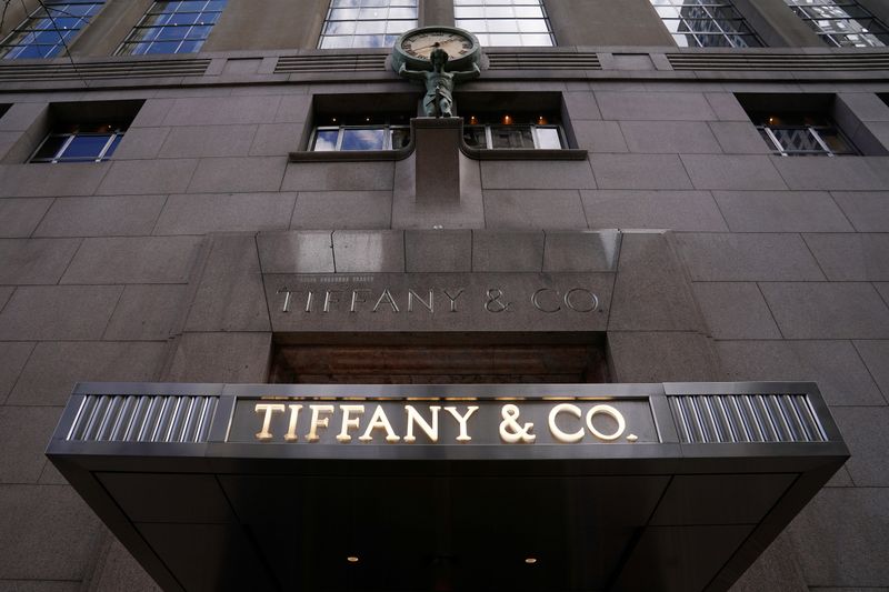 &copy; Reuters. FILE PHOTO: A Tiffany &amp; Co logo is seen outside the store on 5th Ave in New York