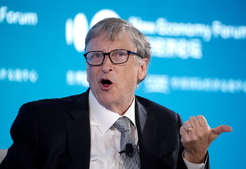 &copy; Reuters. Bill Gates, Co-Chair of Bill &amp; Melinda Gates Foundation, attends a conversation at the 2019 New Economy Forum in Beijing
