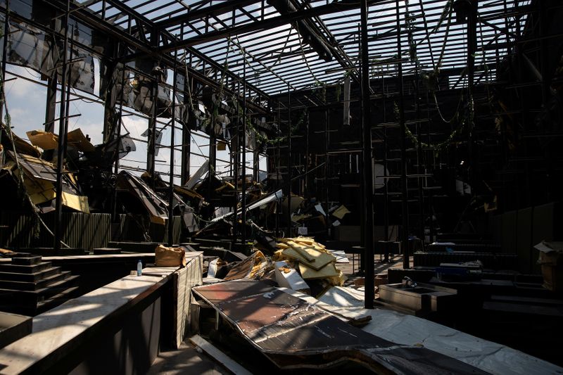 &copy; Reuters. A view of the destroyed &quot;AHM&quot; club, in the aftermath of a massive explosion at the port area, in Beirut