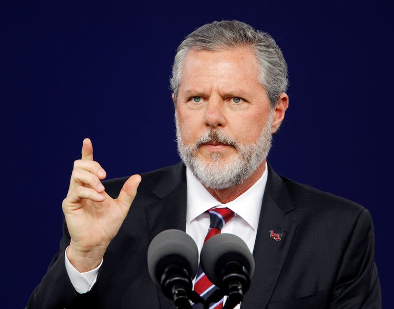 &copy; Reuters. Liberty University President Jerry Falwell Jr. speaks during the school&apos;s commencement ceremonies in Lynchburg, Virginia