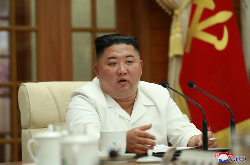 &copy; Reuters. North Korean leader Kim Jong Un attends enlarged meeting of the Political Bureau of the 7th Central Committee of the Workers&apos; Party of Korea (WPK), in Pyongyang