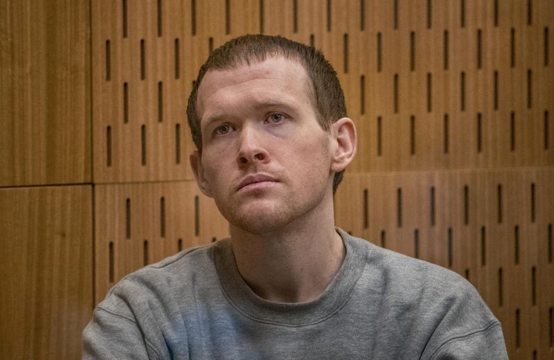 &copy; Reuters. Brenton Tarrant, the gunman who shot and killed worshippers in the Christchurch mosque attacks, is seen during his sentencing at the High Court in Christchurch