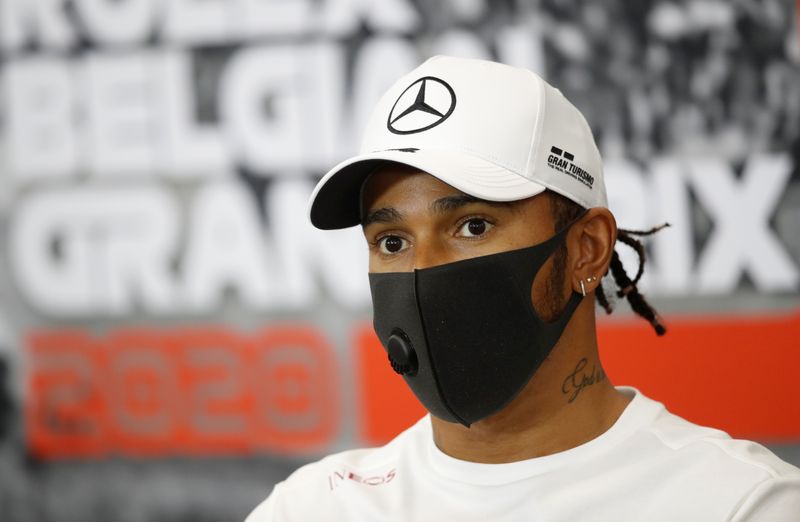 © Reuters. هاميلتون بطل فورمولا 1 لن يقاطع سباق بلجيكا