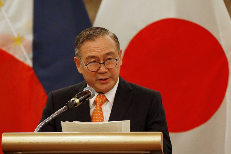 &copy; Reuters. Philippines&apos; Foreign Affairs Secretary Teodoro Locsin Jr. speaks during a press briefing with Japanese Foreign Minister Toshimitsu Motegi after their meeting in Manila
