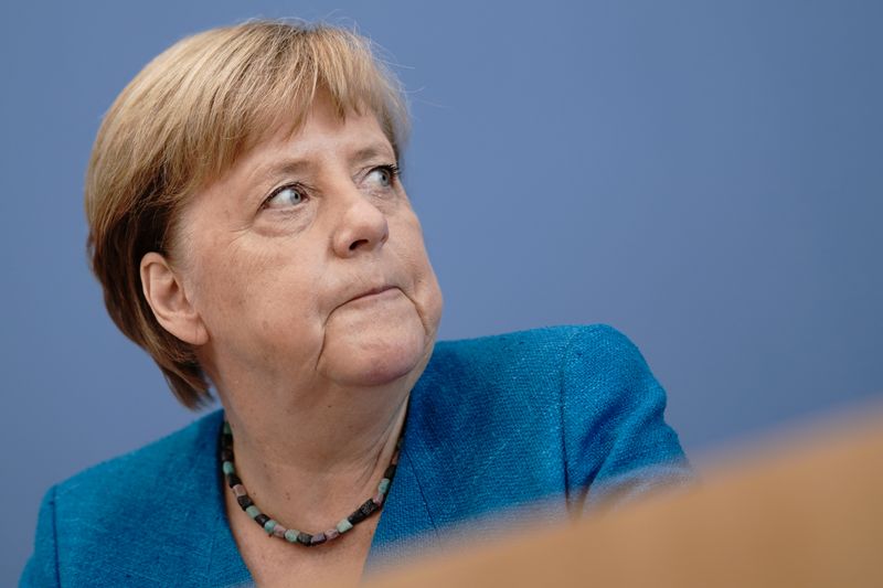 &copy; Reuters. German Chancellor Angela Merkel holds annual summer news conference in Berlin