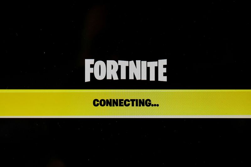 &copy; Reuters. FILE PHOTO: The popular video game &quot;Fortnite&quot; by Epic Games is pictured on a screen