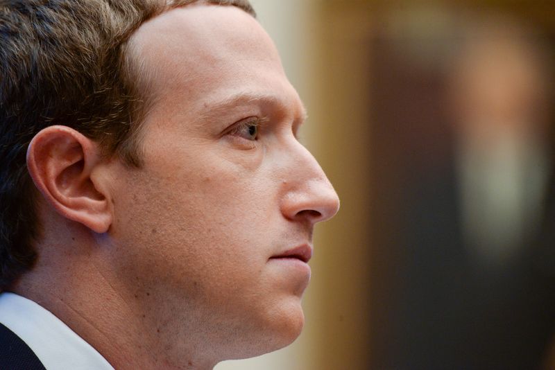 &copy; Reuters. Facebook Chairman and CEO Zuckerberg testifies at a House Financial Services Committee hearing in Washington