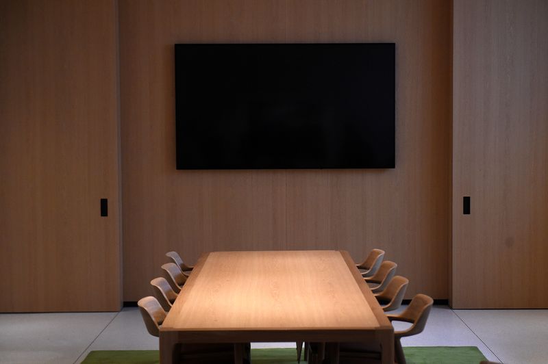 &copy; Reuters. The boardroom is seen during the grand opening and media preview of the new Apple Carnegie Library store in Washington