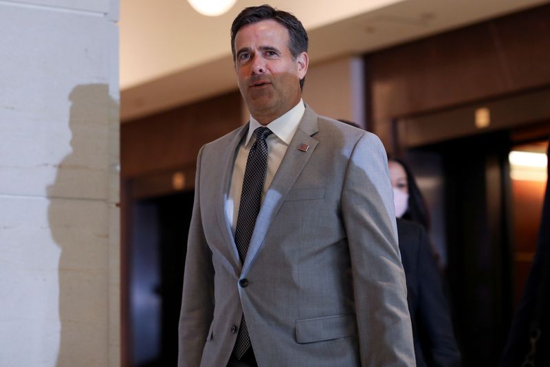 &copy; Reuters. FILE PHOTO: U.S. Director of National Intelligence John Ratcliffe arrives on Capitol Hill in Washington in July