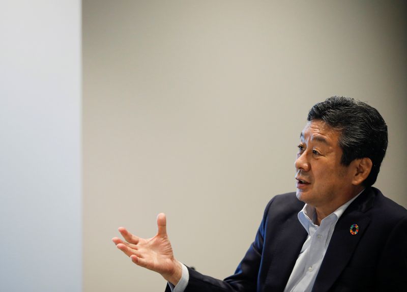 &copy; Reuters. Eneos Holdings President Katsuyuki Ota speaks during an interview with Reuters at the company headquarters in Tokyo, Japan