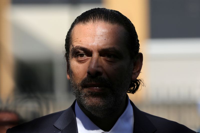 &copy; Reuters. FOTO DE ARCHIVO: El ex primer ministro libanés, Saad Hariri, ante los medios de comunicación después de una sesión del Tribunal del Líbano, en Leidschendam, Países Bajos, el 18 de agosto de 2020