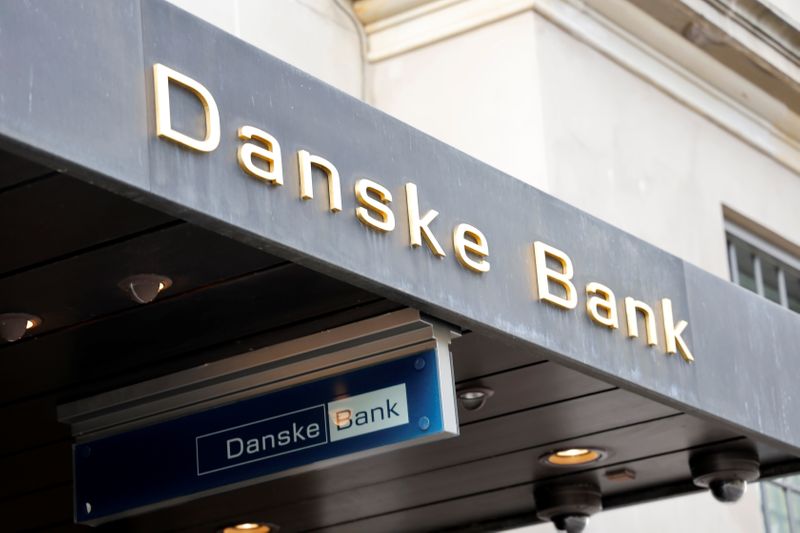 &copy; Reuters. Danske bank signs are seen on a bank&apos;s headquarters in Copenhagen