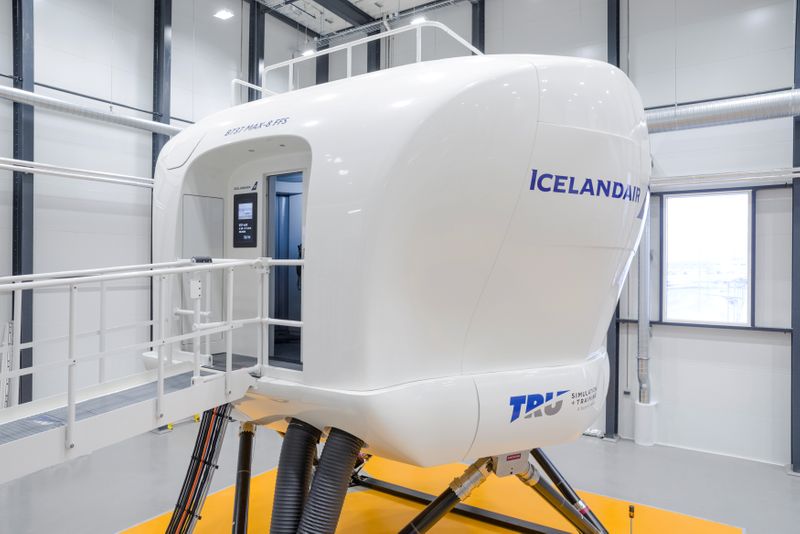 &copy; Reuters. FILE PHOTO: A general view of the Icelandair Boeing 737 MAX training simulator in the TRU Flight Training Iceland in Reykjavik