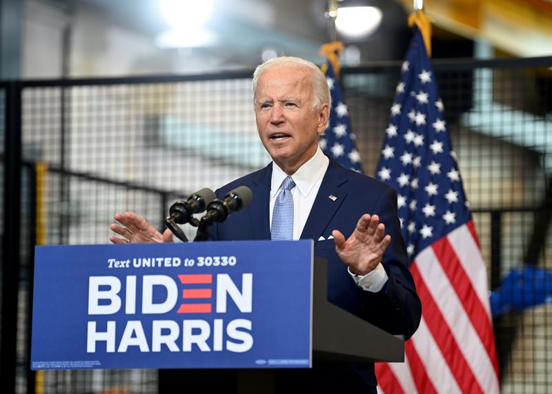 &copy; Reuters. U.S. Democratic presidential nominee Joe Biden holds campaign event in Pittsburgh, Pennsylvania