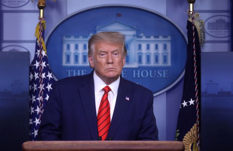 &copy; Reuters. Presidente dos EUA, Donald Trump, em coletiva de imprensa na Casa Branca