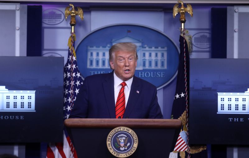 &copy; Reuters. U.S. President Donald Trump conducts press conference in White House.